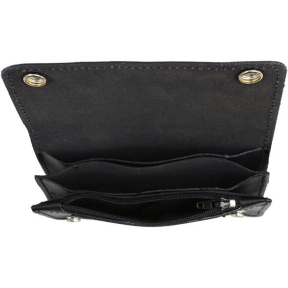 Leather MLW7802 Men's 6” Leather Long Bi-Fold Biker Wallet - Picture 7 of 8